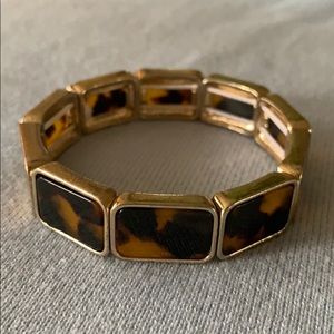 Stretchy Tortoiseshell and Gold Bracelet
